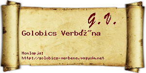 Golobics Verbéna névjegykártya